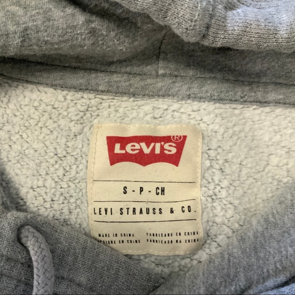 Levi’s Strauss distressed Grey Pullover Hoodie, Sweat Shirt - Picture 4 of 16